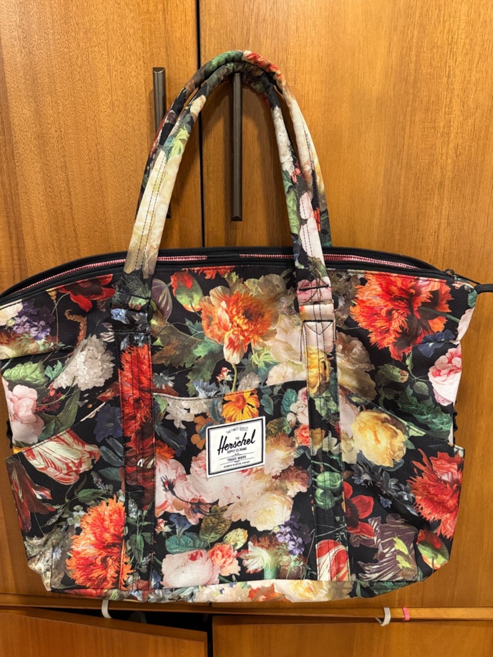 Herschel Supply Company Black Floral Canvas Tote